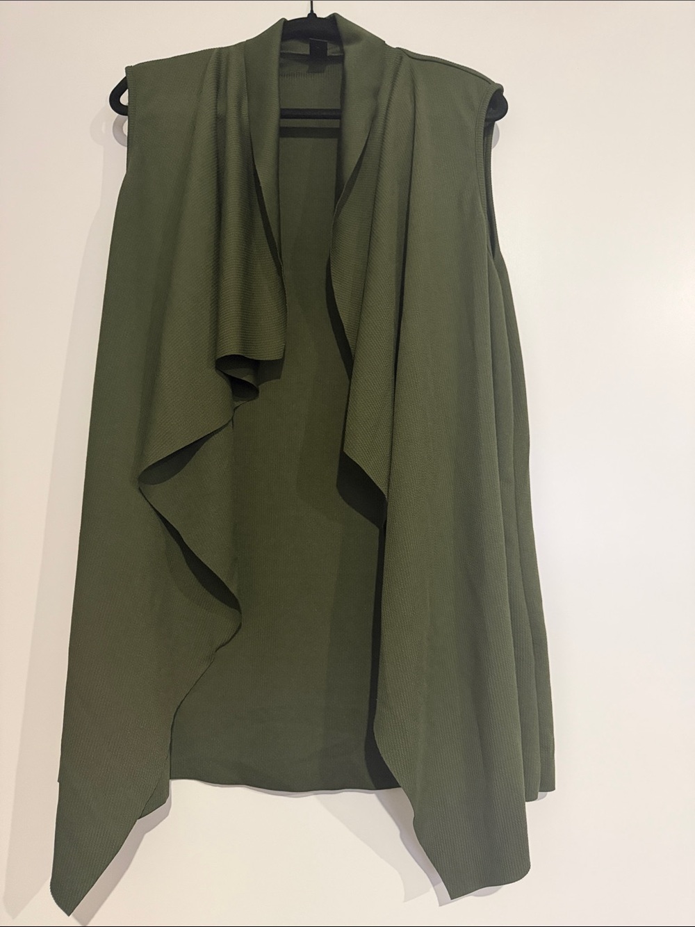 SHEIN Olive Green Sleeveless Draped Vest